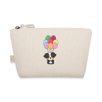 Bernese mountain dog flies with colorful balloons - Organic Pouch - nature - Front