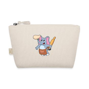 Elefant Bäcker Nudelholz Backen - Bio-Täschchen - Natur - Vorne