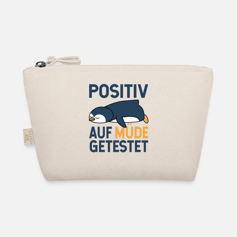 Pinguin Arbeit Beruf faul lustiges Geschenk - Bio-Täschchen - Natur