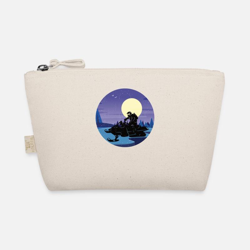 Snowmobile Winter Snowmobile Ice Landscape Organic Pouch
