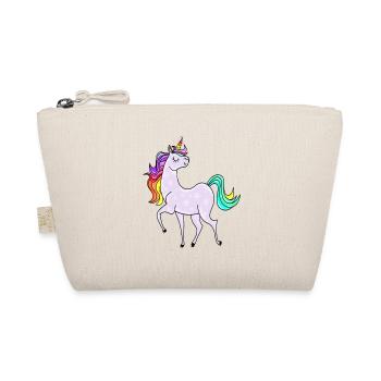 Unicorn with asterisk and rainbow colors - Organic Pouch - nature - Front