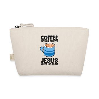 Coffee Gets Me Started Jesus Keeps Me Going - Organic Pouch - nature - Front