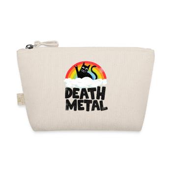 Death Metal Katze Regenbogen Retro Heavy Metal - Bio-Täschchen - Natur - Vorne