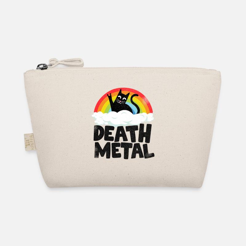 Death Metal Katze Regenbogen Retro Heavy Metal - Bio-Täschchen - Natur