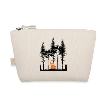 Sweet Fox in the Forest Retro Pattern Vintage Tree Forest - Organic Pouch - nature - Front
