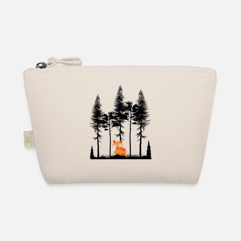 Sweet Fox in the Forest Retro Pattern Vintage Tree Forest Organic Pouch