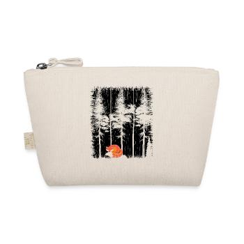 Sweet Fox in the Forest Retro Pattern Vintage Tree Forest - Organic Pouch - nature - Front