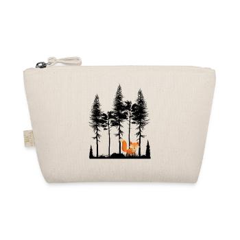 Süßer Fuchs im Wald Retro Muster Vintage Baum Wald - Bio-Täschchen - Natur - Vorne