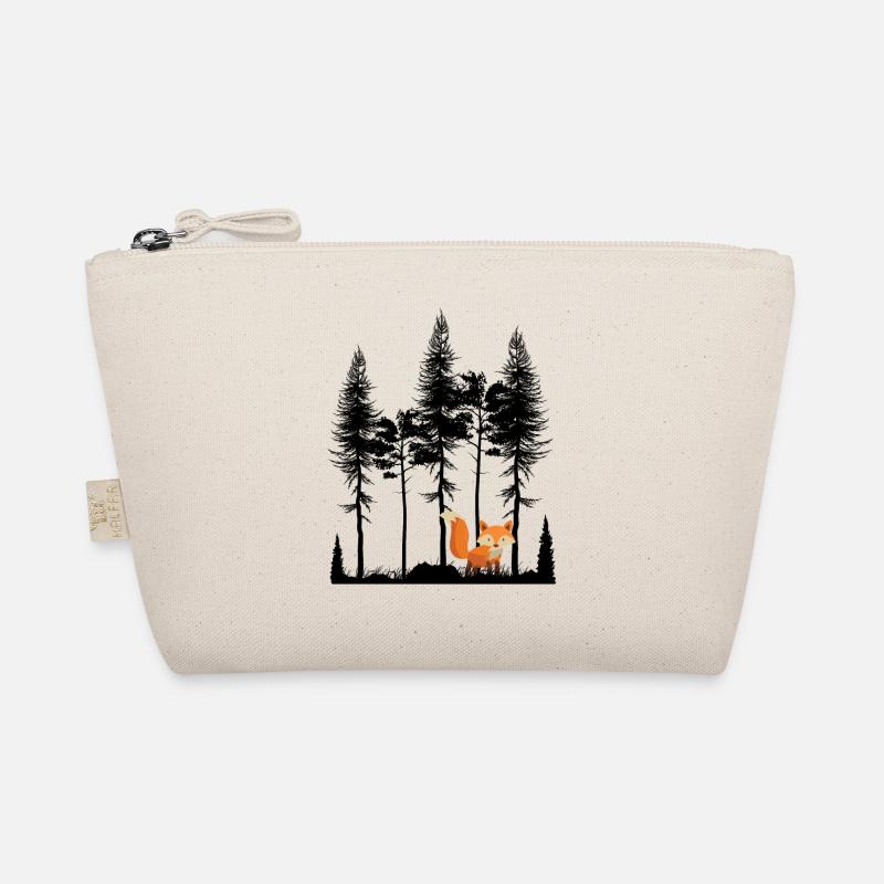 Sweet Fox in the Forest Retro Pattern Vintage Tree Forest Organic Pouch