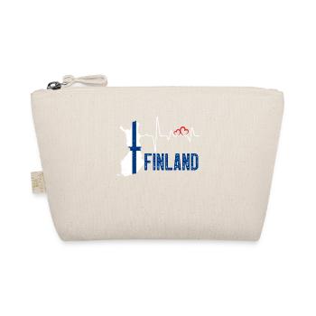Finland Flag Map Heartbeat for Finnish Pride - Organic Pouch - nature - Front