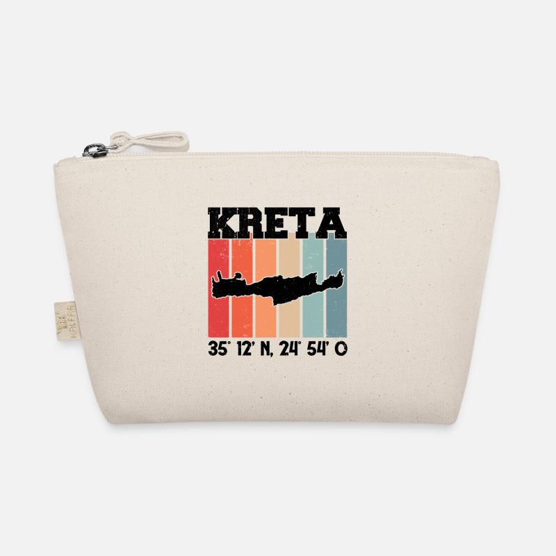 Crete Coordinates Greece Vacation Travel Organic Pouch