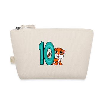 10 Jahre alt - 10. Geburtstag - Kindergeburtstag - Bio-Täschchen - Natur - Vorne