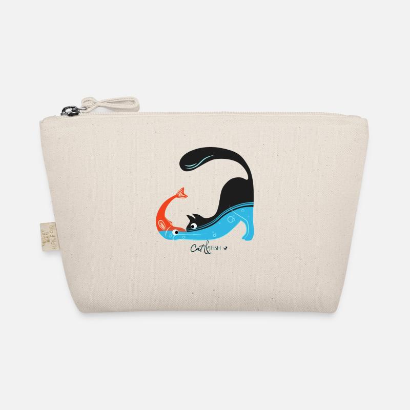 Cat and fish illustration Organic Pouch