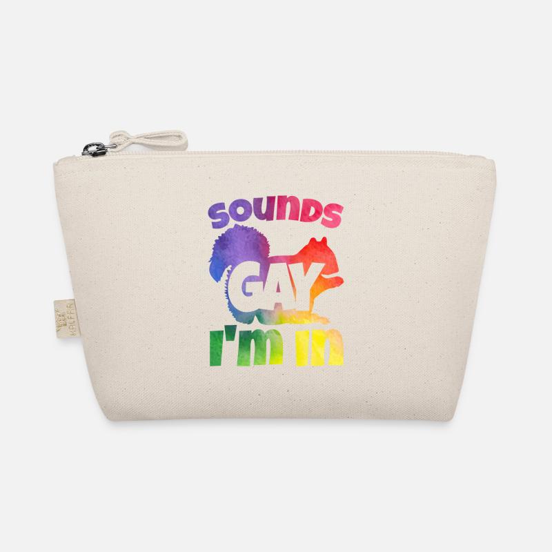 Eichhörnchen und ein Regenbogen Bio-Täschchen