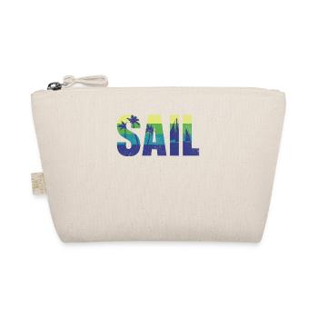 Sail Sailboat Vintage Retro Palm - Organic Pouch - nature - Front