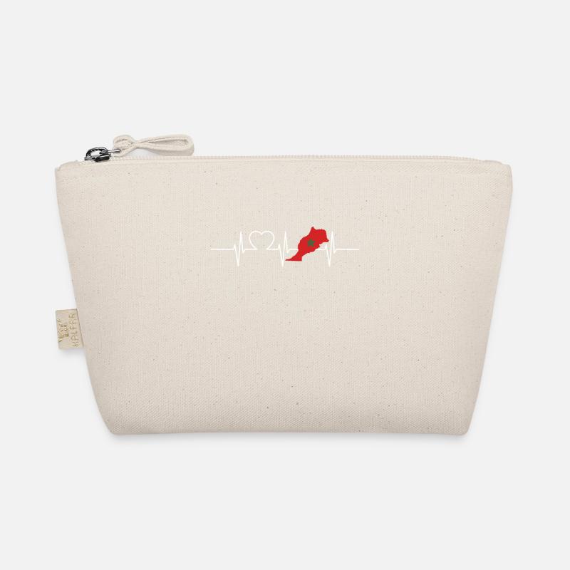 Morocco Heartbeat Flag Vintage Morocco Organic Pouch