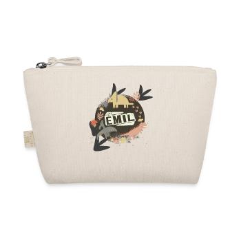 Emil - Beautiful boy name with cute dinosaurs - Organic Pouch - nature - Front