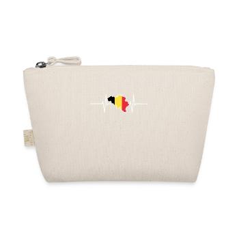 Belgien Herzschlag Flagge Vintage Belgien - Bio-Täschchen - Natur - Vorne