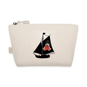 sailboat sailing sailor boat maritime Teddy Ahoy - Organic Pouch - nature - Front