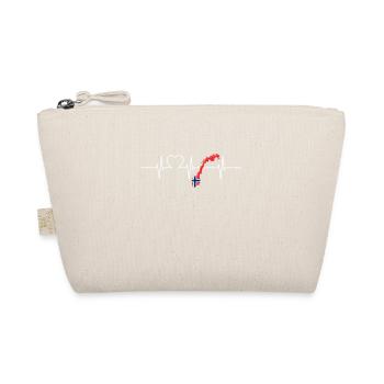 Norway Heartbeat Flag Vintage Norway - Organic Pouch - nature - Front