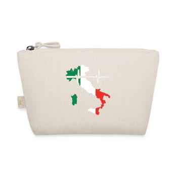 Italy Heartbeat Flag Vintage Italy - Organic Pouch - nature - Front
