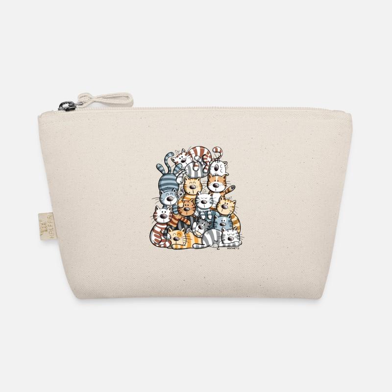 Funny Katzen Haufen I Katzenfreunde Geschenk - Bio-Täschchen - Natur
