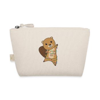 Beaver Merry Christmas Winter Animals Beaver - Organic Pouch - nature - Front