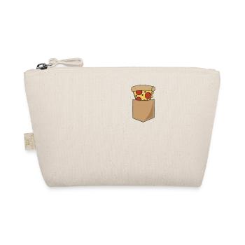 Pizza In Brusttasche Print Italien Essen Geschenk - Bio-Täschchen - Natur - Vorne