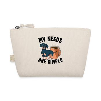 Dackel & Kaffee Teckel Besitzer Dachshund - Bio-Täschchen - Natur - Vorne