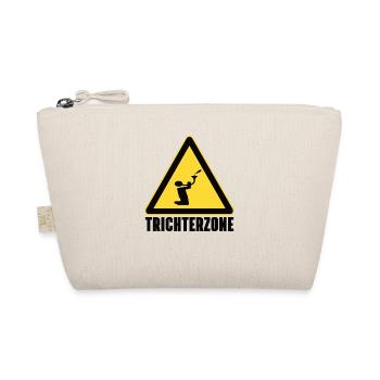 Saufen Achtung Trichtern Shirt Schild - Bio-Täschchen - Natur - Vorne