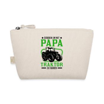 Traktor Papa Sohn Landwirt Traktorfahrer - Bio-Täschchen - Natur - Vorne