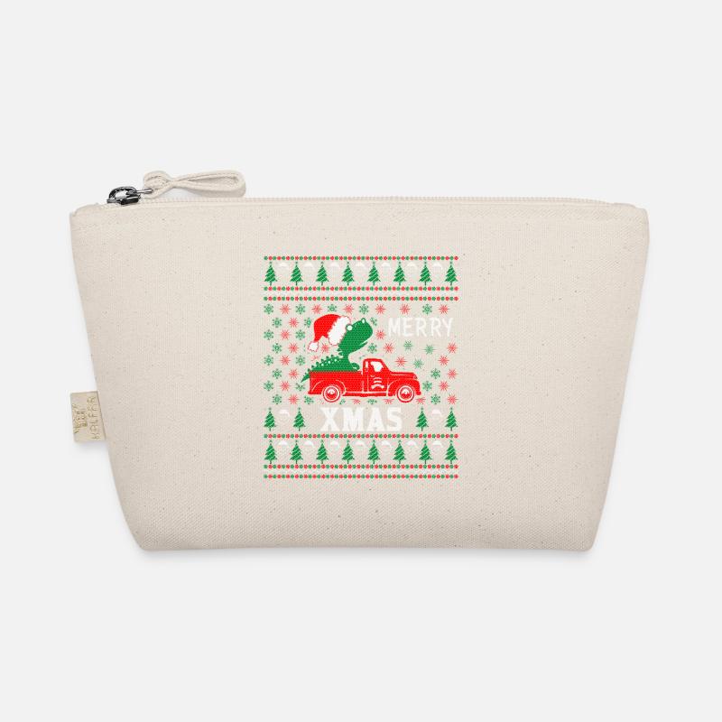 Dinosaurier reiten LKW hässlichen Weihnachtspullover Bio-Täschchen
