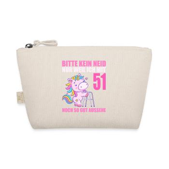 Bitte kein Neid 51 Jahre Einhorn 51. Geburtstag - Bio-Täschchen - Natur - Vorne