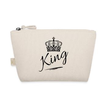 Krone mit Schriftzug King-schwarz - Bio-Täschchen - Natur - Vorne