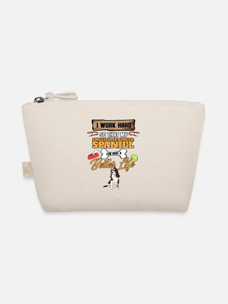 Funny English Springer Spaniel Lover I Dog Lover I - Bio-Täschchen - Natur - Vorne