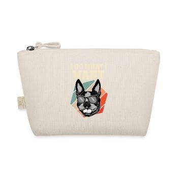 I Do What I Want Boston Terrier Vintage I Boston - Organic Pouch - nature - Front