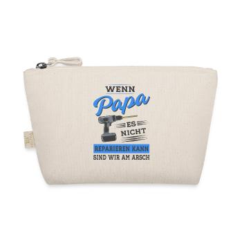Papa Vater reparieren Heimwerker Werkzeug - Bio-Täschchen - Natur - Vorne