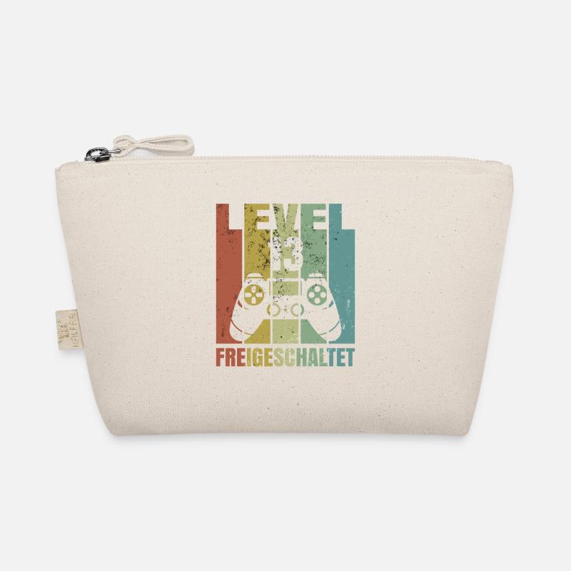Level 13 freigeschaltet Geburtstagsshirt Geschenk - Bio-Täschchen - Natur