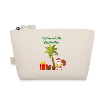 Weihnachten, Weihnachtsmann unter Palmen,Geschenk - Bio-Täschchen - Natur - Vorne