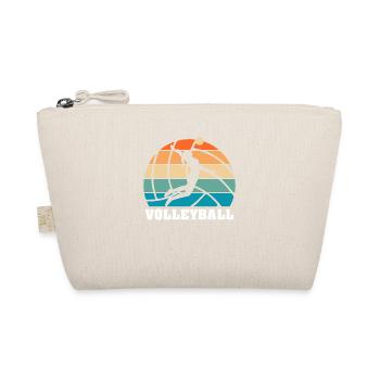 Retro Vintage Volleyball Sonnenuntergang für das - Bio-Täschchen - Natur - Vorne