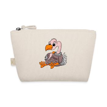 Vulture Family - Vulture with Baby - Vulture Motif - Organic Pouch - nature - Front