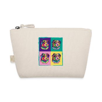 Dog Lover I Pop Art Miniature American Shepherd - Organic Pouch - nature - Front