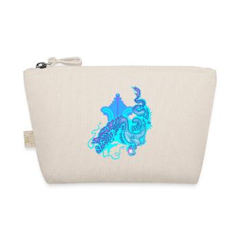 Hellblauer chinesischer Drache - Bio-Täschchen - Natur - Vorne