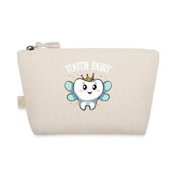 Tooth Fairy Crown Cartoon Design - Organic Pouch - nature - Front