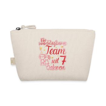 Ein perfektes Team seit 7 Jahren Hochzeitstag - Bio-Täschchen - Natur - Vorne