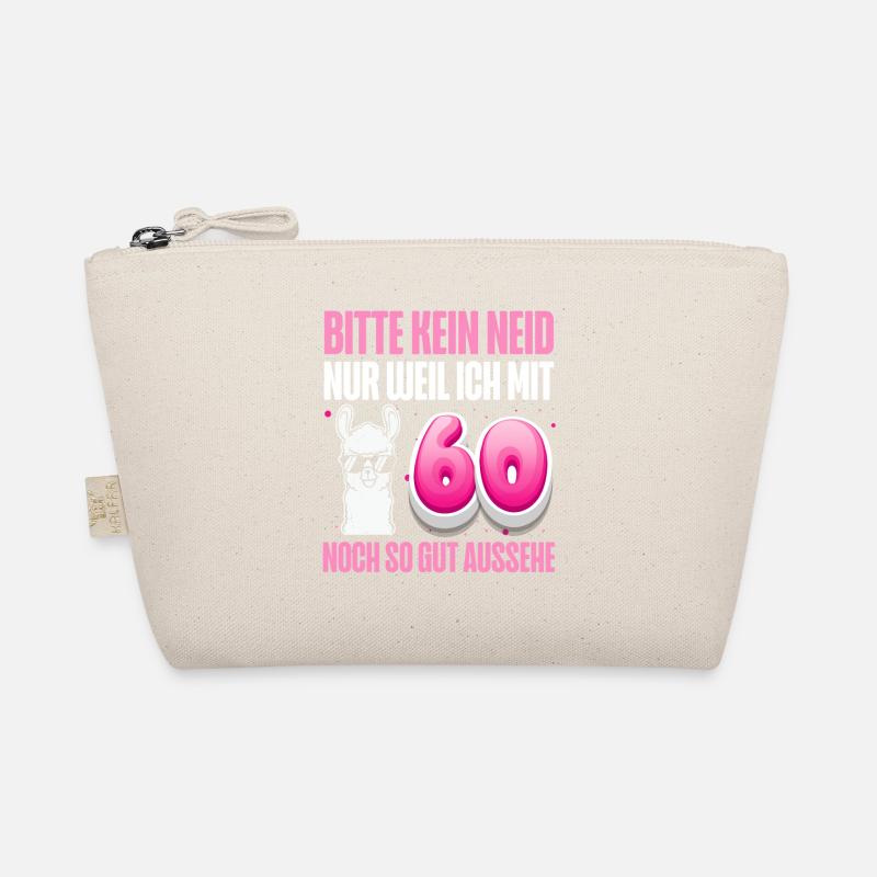 60. Geburtstag Alpaka - Bio-Täschchen - Natur