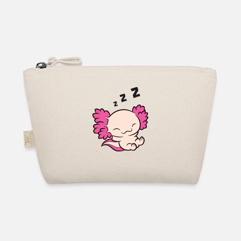 Sleeping Axolotl Cute Lazy Axolotl Sleeping Organic Pouch