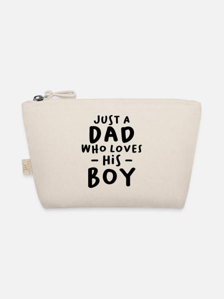 Just a Dad Who Loves his Boy - Organic Pouch - nature - Front