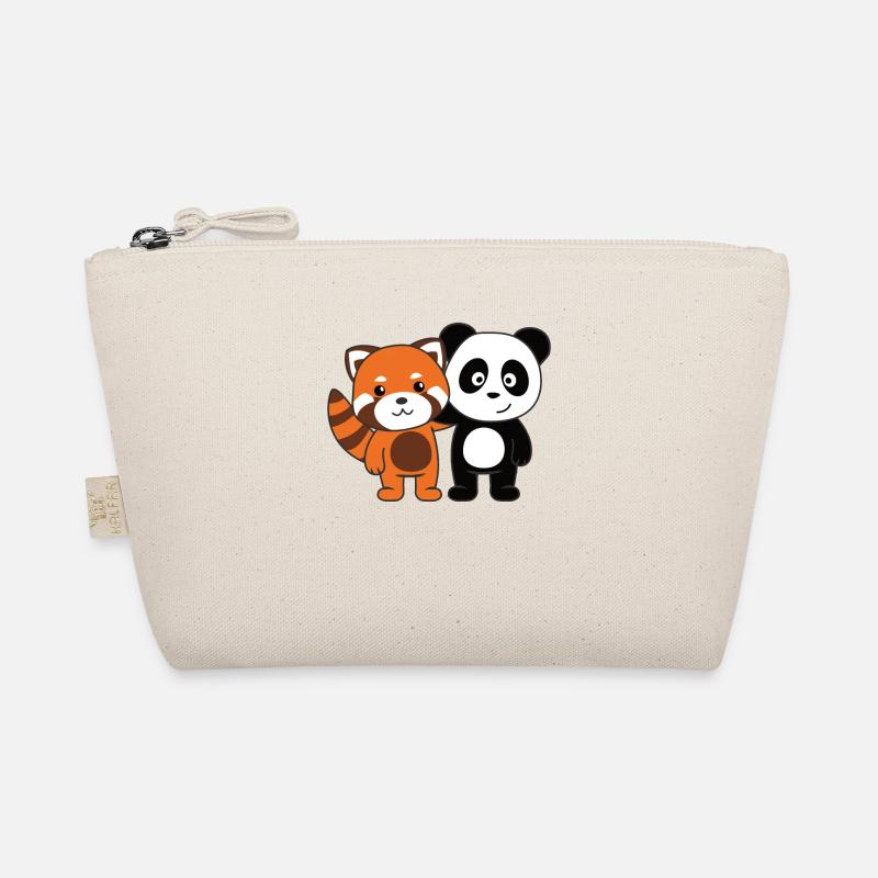 Roter Panda mit Panda süße Tierfreunde für Kinder - Bio-Täschchen - Natur