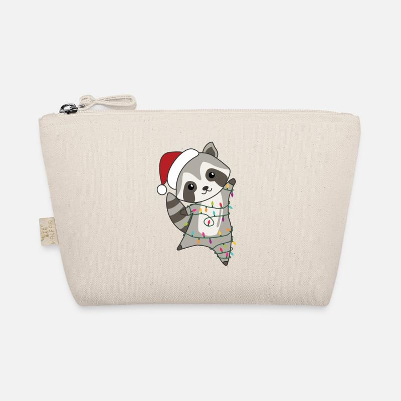 Waschbär Weihnachten Schnee Winter Waschbären Bio-Täschchen